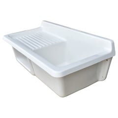 GENERICO - Lavadero Fibra de Vidrio Multiuso Grande 92x46x27cm Blanco