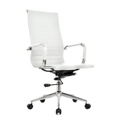 BONNO - Sillon De Escritorio Boss Blanco Con Cabecero