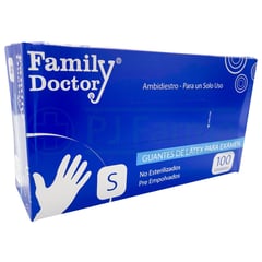 FAMILY DOCTOR - Guantes de latex x 100 unds TALLA S