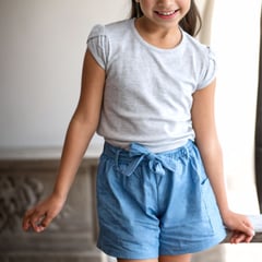 LE PETIT COMPANY - Short Niña Lazo Denim