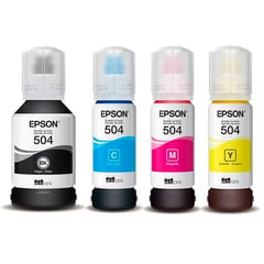 EPSON - Pack 4 Tintas 504 Originales Yellow, Cian, Magenta y Black