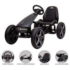 MERCEDES BENZ - Carro a Pedal Go Kart «MERCEDES BENZ» BLACK LICENCED