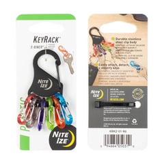 NITE IZE - Llavero Key Rack Negro con Mosquetones S-Biner 0.5 de Colores