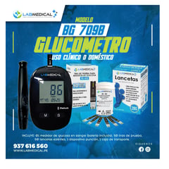 LABMEDICAL - GLUCOMETRO BG709B + 50 tiras + 50 lancetas + bluetooth