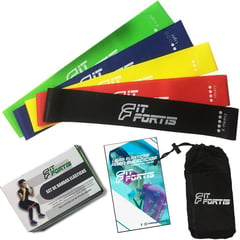 FITFORTIS - Set 5 bandas de resistencia elasticas ejercicios yoga bolso