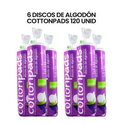 GENERICO - 6 Discos de Algodón Cottonpads 120 UNID