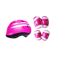 BKS - Kit Ciclismo Protección Niña Casco Rodillera Codera Talla S