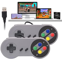 OEM - Pack 2 Mandos USB SuperNintendo para Macbook & Pc + Juegos