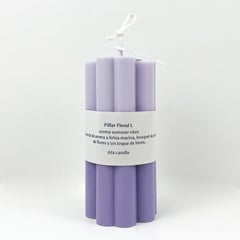 Z ZITA CANDLE - Purple Pillar Flower L