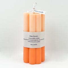 Z ZITA CANDLE - Orange Pillar Flower L