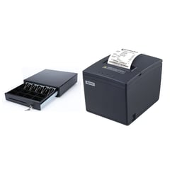 XPRINTER - Combo Impresora ticketera 80mm usb Gaveta de dinero Metálico 41x42cm