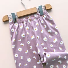 LE PETIT COMPANY - Leggings Algodón Margaritas Niña - Plum