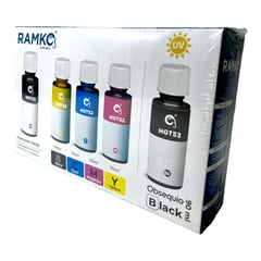 RAMKO - Pack de tinta compatible gt52/gt53 + 1 tinta bk de obsequio