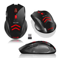 CYBERTEL - Mouse Gamer Inalámbrico Ergonómico 6 Botones