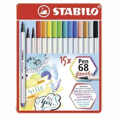 STABILO - Marcador Punta Pincel Pen 68 Brush x15