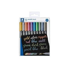 STAEDTLER - Marcadores Punta Pincel x 10 Metálicos