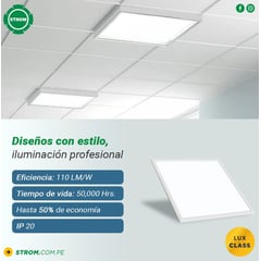 STROM - Panel Led Luz Neutra 60x60 40W 4000K Kit incluye marco