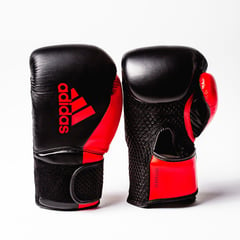 ADIDAS - Guantes de boxeo Hybrid 150 negro-rojo 12 onzas