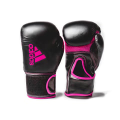 ADIDAS - Guantes de boxeo Begginer Hybrid 80 negro-rosado 10 onzas