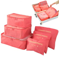 MINARI - Set Organizadores Maleta Bolsas Impermeable para Viaje 6PCS Coral 92B