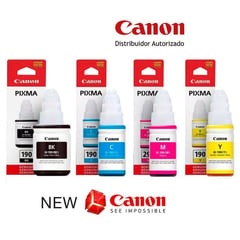 CANON - Kit Tinta GI-190 GI-190BK GI-190C GI-190M GI-190Y