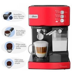 OSTER - Cafetera Expresso PrimaLatte BVSTEM6603R - ROJO