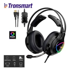 TRONSMART - Audifono Gamer Glary Alpha PC PS4 Con Luces LED