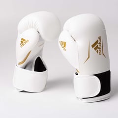 Guantes de boxeo Speed 100 blanco-dorado 10 onzas