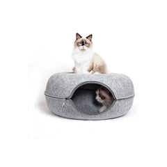 QUE PATAS PET SHOP - Cama Tunel para Gato Gris Claro