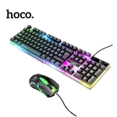 HOCO - Teclado y Mouse Gaming Retroiluminado Tres Colores LED Arcoiris -