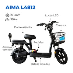 AIMA - Moto Electrica L4812 Color Negra