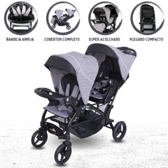 EBABY - Coche Cuna Mellicero para Bebé »DUO LANDER» Gray