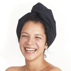 SANTOS RIZOS - Turbante de Microfibra para un secado anti frizz- Color Negro