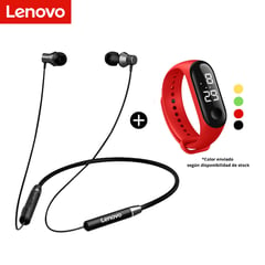 LENOVO - Audifonos Bluetooth Lenovo HE05  Reloj Pulsera Digital