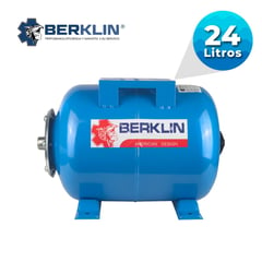 BERKLIN - TANQUE HIDRONEUMATICO DE 24 LT HORIZONTAL AZUL