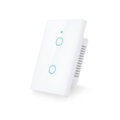 GENERICO - INTERRUPTOR INTELIGENTE 2 BOTONES WIFI ALEXA Y GOOGLE HOME SIN NEUTRO - BLANCO