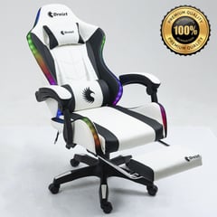 DREIZT - Silla Gamer Ergonómica Shine Rgb Series Blanco Posapies