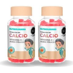 NUTRIGUMMIES - Pack 2 Frascos Calcio Vitamina D y Ácido Fólico