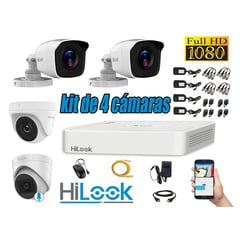 HILOOK - CÁMARAS SEGURIDAD KIT 4 FULL HD - 1 CAMARA CON MICROFONO