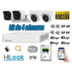 HILOOK - CÁMARAS SEGURIDAD KIT 4 FULL HD 1080P + DISCO 1TB COMPLETO