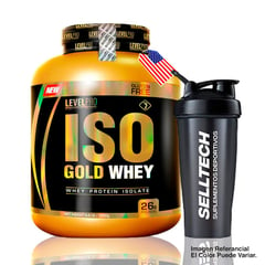 LEVEL PRO - Proteína Iso Gold Whey 6.6 Lb Vanilla Creme+shaker