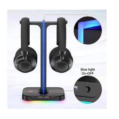 ZIUGAME - Soporte para audifonos RGB con colgador doble y 2 puertos USB