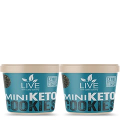 LIVE LOW CARB - Mini Choco Keto Cookies sin gluten low carb Pack de 2 potes