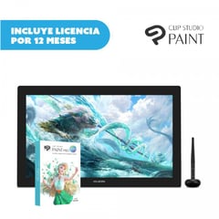 HUION - Tableta Grafica Kamvas Pro 24 4K, Con Clip Studio PRO de 1 año