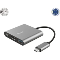 TRUST - Adaptador multipuerto usb-c 3 en 1- dalyx -