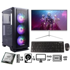 Computadora Pc Core i5 3.2 ghz 16GB HDD 1TB SSD 480GB MONITOR DE 24 FHD