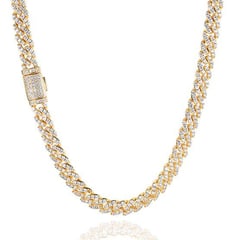 GENERICO - COLLAR CUBAN LINK PRONG DORADO - COL-12