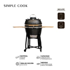 SIMPLE COOK - Parrilla Kamado 22 Pulgadas Tokio Simple Cook