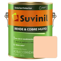 SUVINIL - Pintura Látex Rinde & Cubre Mucho Mate Durazno Lata x 3.6 L