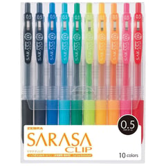 ZEBRA - Bolígrafo Sarasa Clip 0.5, 0.5mm, 10 Colores Japón